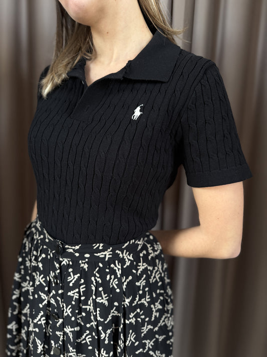 Polo Ralph Lauren cable knit nero tg M