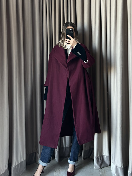 Cappotto vintage Roberto Cavalli bordeaux tg 44