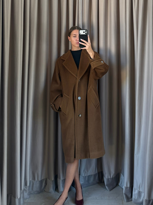 Cappotto vintage Max Mara lana marrone tg 40