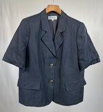 Carica l&#39;immagine nel visualizzatore di Gallery, Blazer vintage Valentino in lino blu tg L
