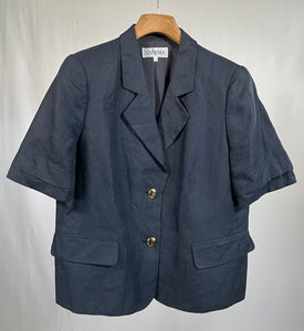 Blazer vintage Valentino in lino blu tg L