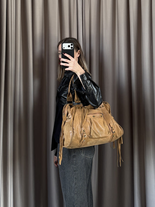 Borsa vintage Balenciaga city suede