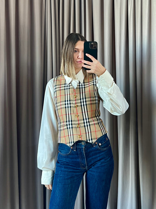 Gilet vintage Burberry tartan tg S