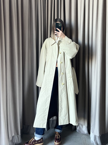 Trench vintage Burberry chiaro con cintura tg 48