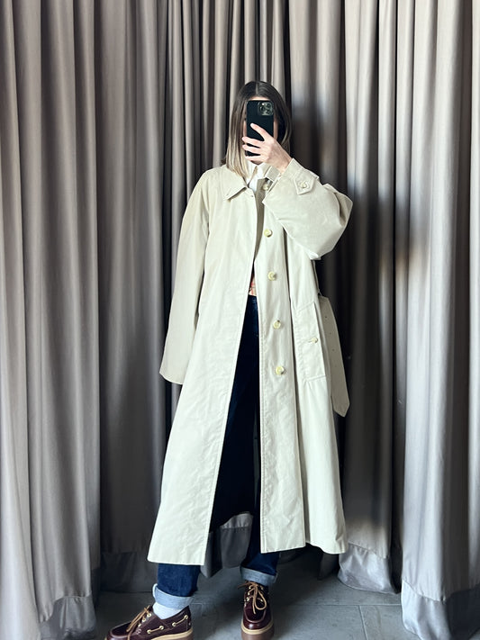 Trench vintage Burberry chiaro con cintura tg 48