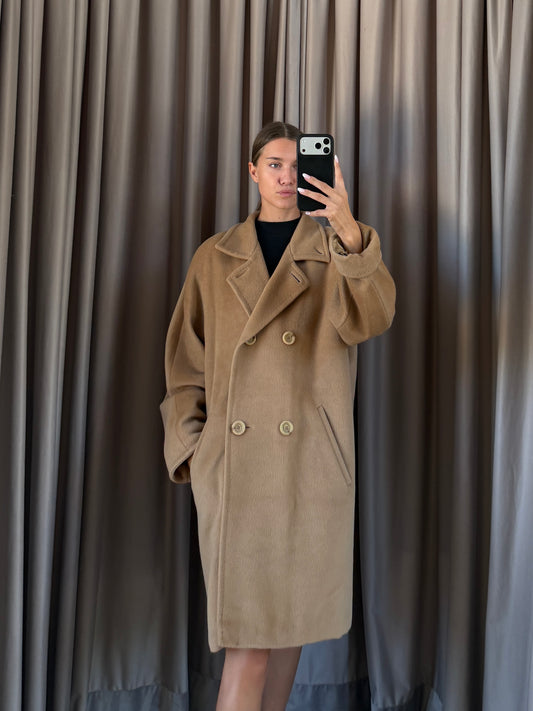 Cappotto vintage Max Mara cammello in cashmere tg 44
