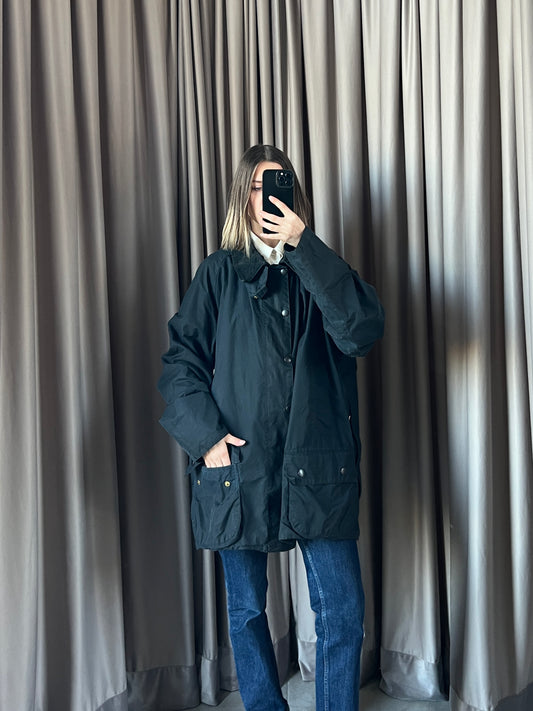 Giacca vintage Barbour Beaufort blu tg XL