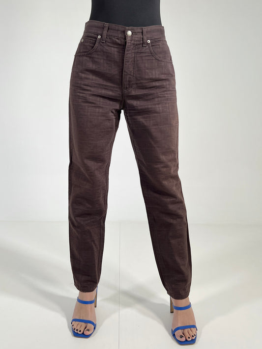 Pantaloni vintage Fendi monogram marrone tg 44