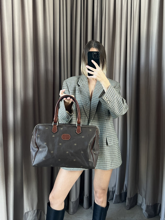 Borsa vintage Valentino pelle marrone monogram
