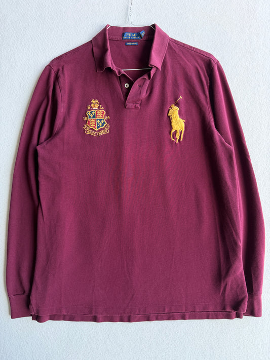 Polo vintage Ralph Lauren bordeaux tg L