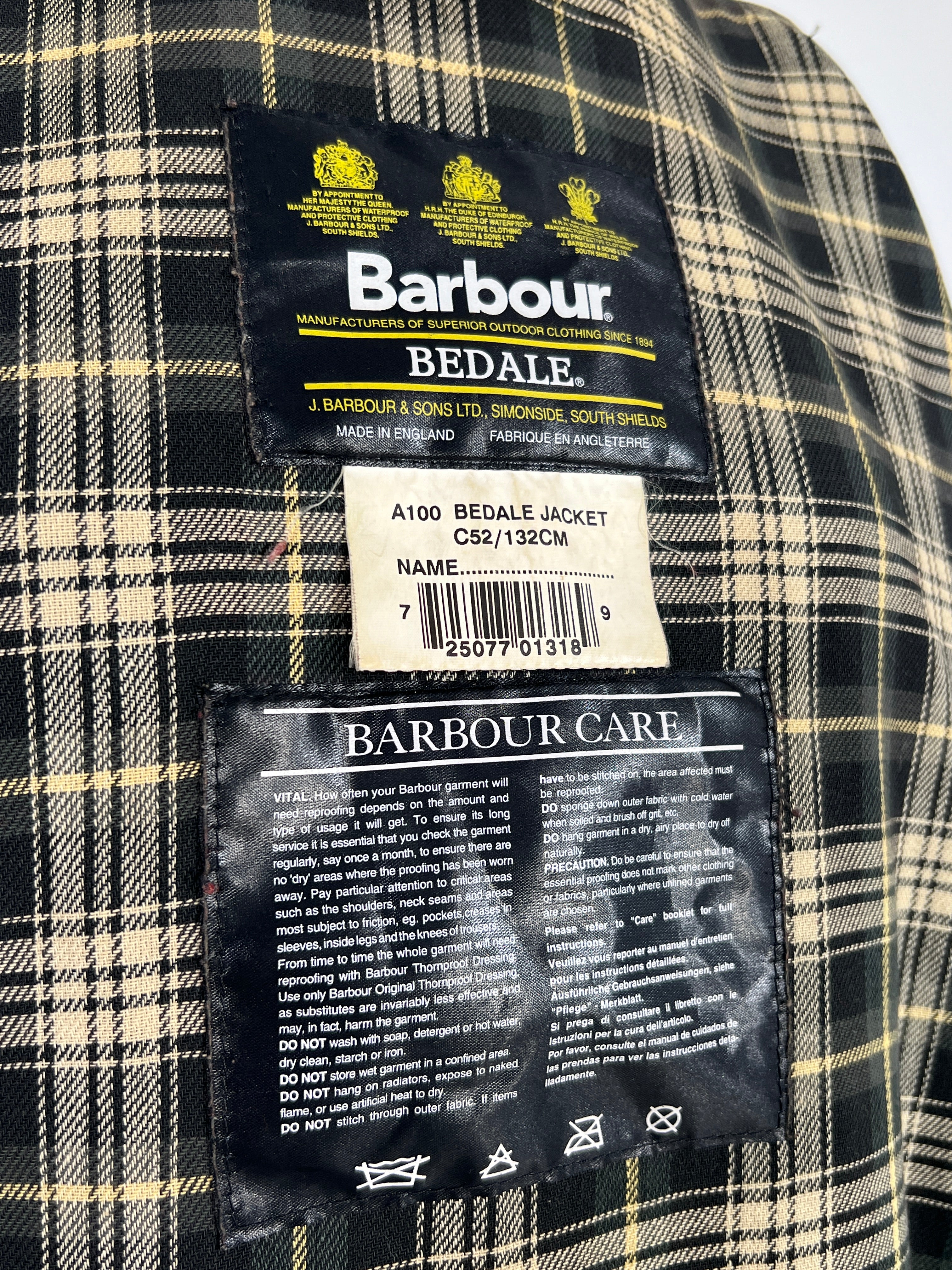 Giacca vintage Barbour Bedale verde tg XL