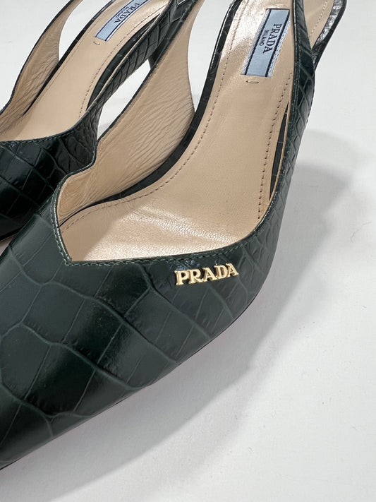 Scarpe vintage Prada verde tg 38