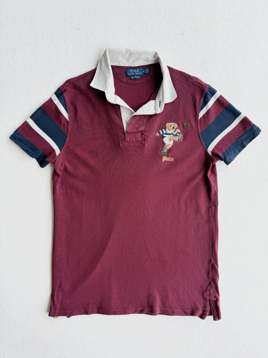 Polo vintage Ralph Lauren bordeaux orso tg M