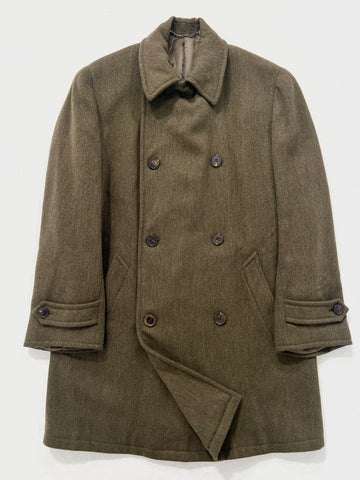 Cappotto vintage Hermes verde lana/cashmere tg M