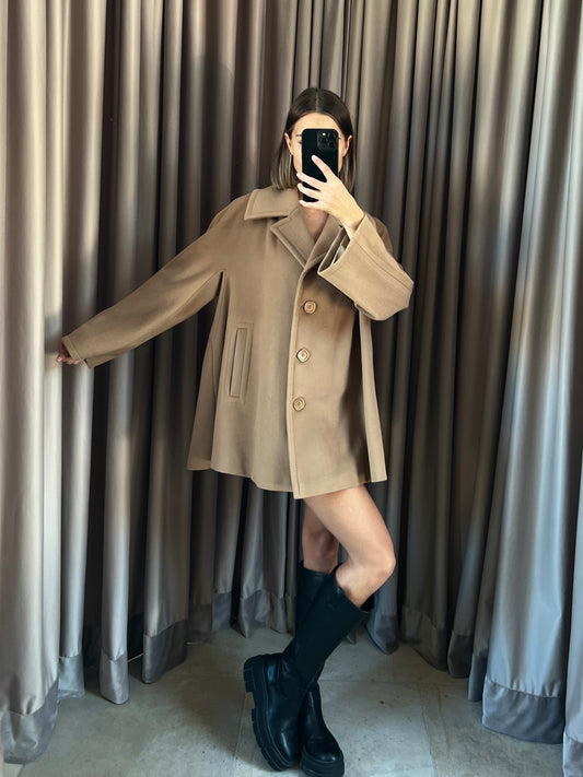 Cappotto vintage Max Mara corto cammello tg 44