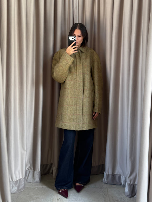 Cappotto vintage Herno in tweed check tg 52