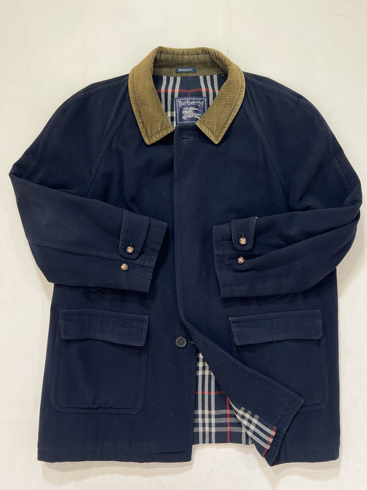 Cappotto vintage Burberry lana blu tg XL