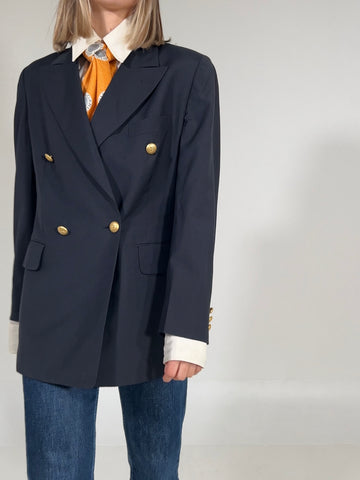 Blazer vintage Burberry blu lana tg M