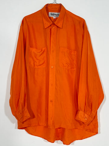 Camicia vintage in seta arancio tg L