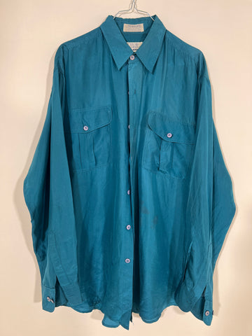 Camicia vintage in seta celeste tg M