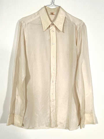 Camicia vintage in seta beige tg S