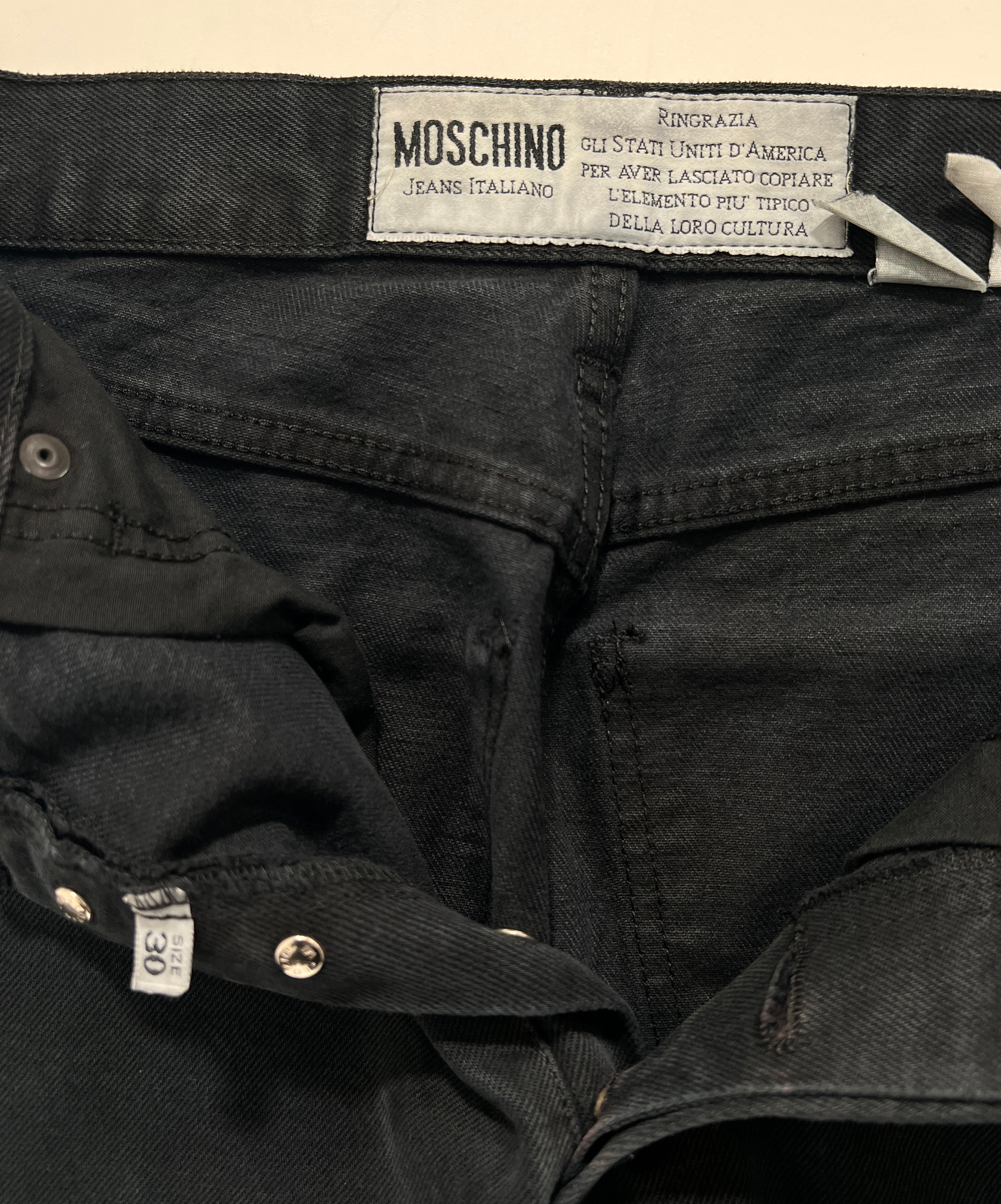 Jeans vintage Moschino nero tg 30