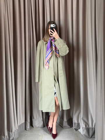 Trench vintage Burberry verde chiaro tg L