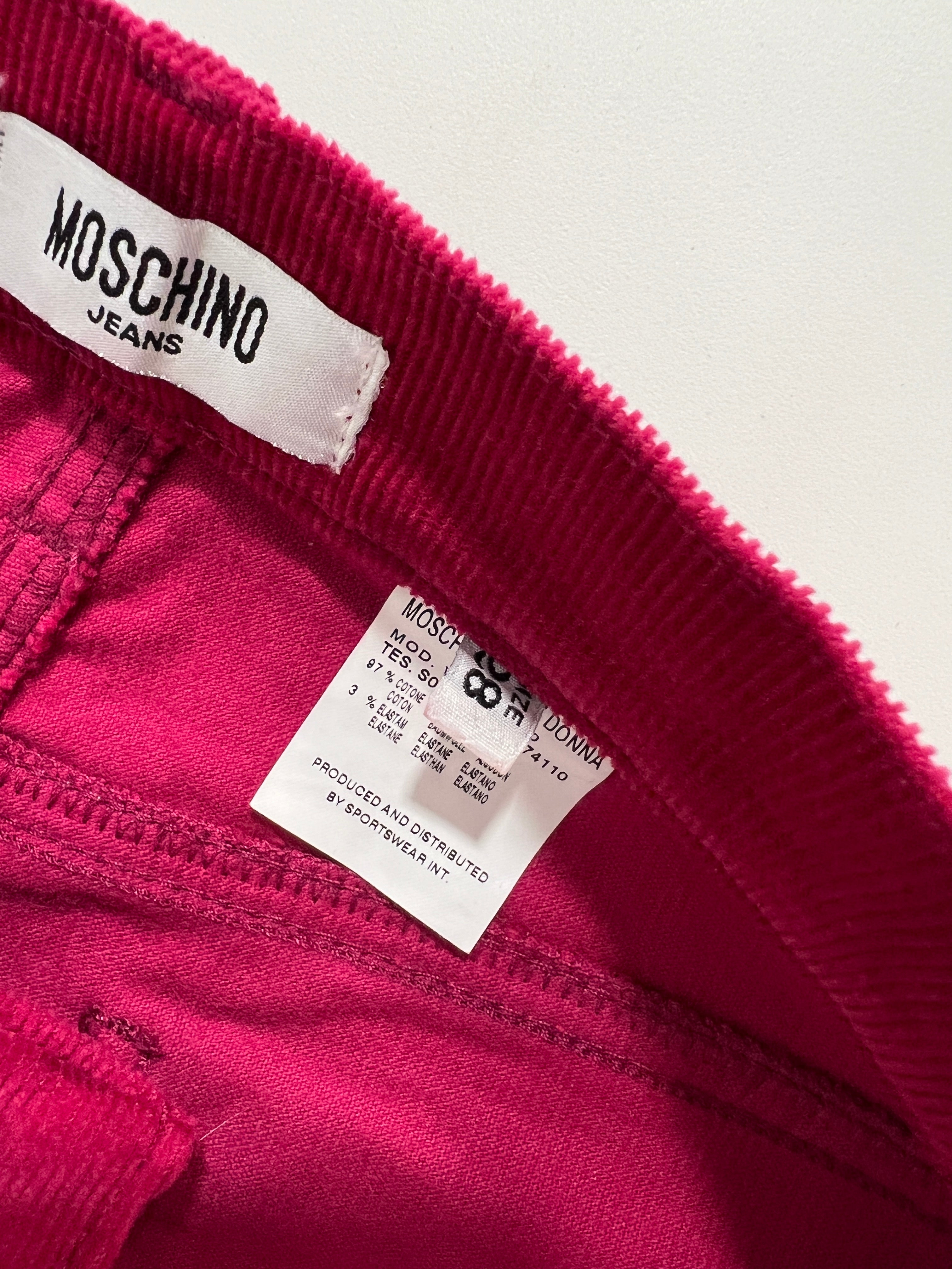 Pantalone vintage Moschino velluto millerighe tg 28