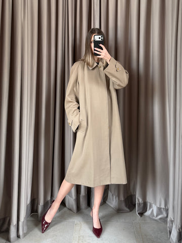 Cappotto vintage Burberry lana beige tg 48