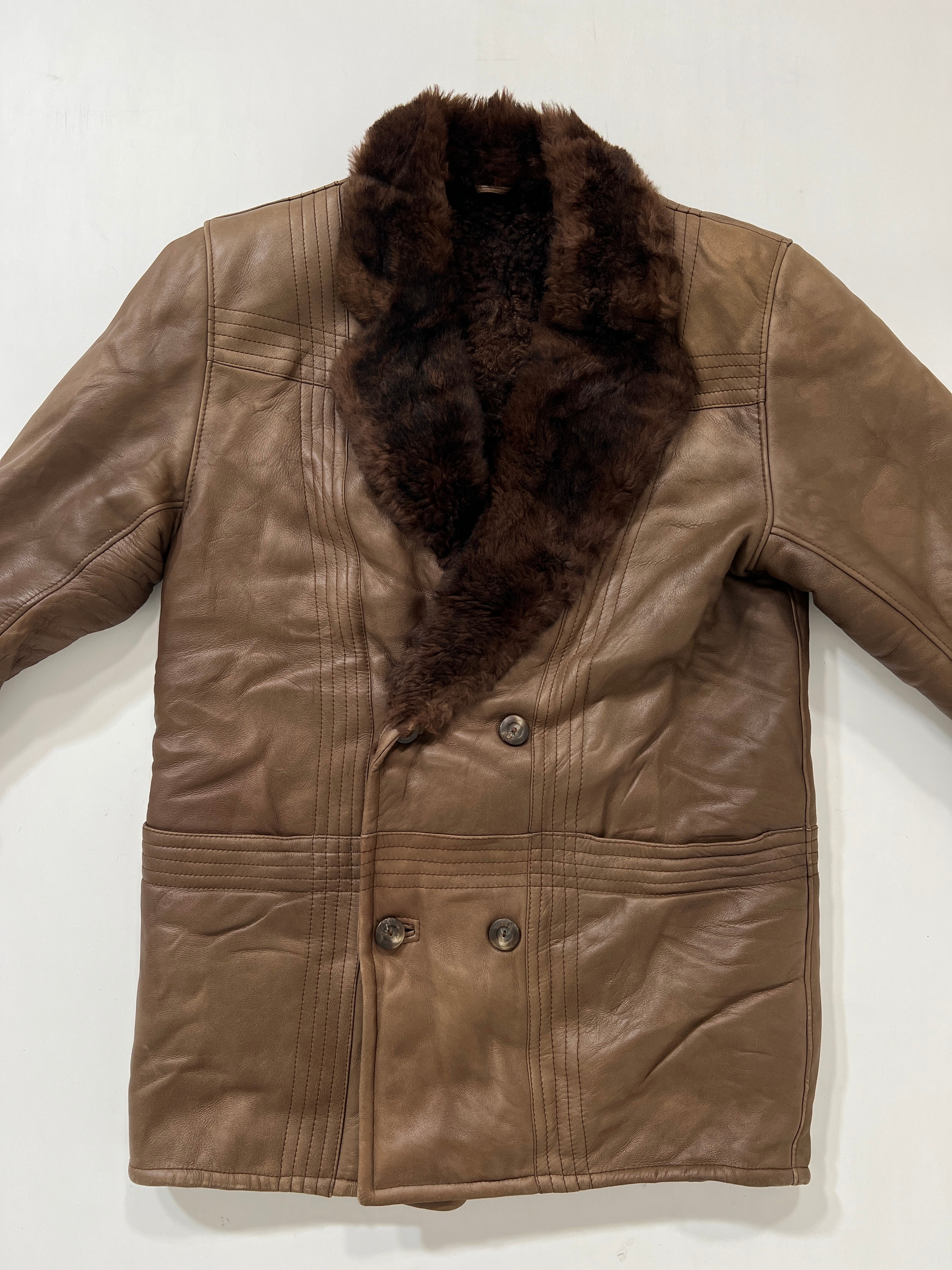 Montone vintage Shearling pelliccia tg L