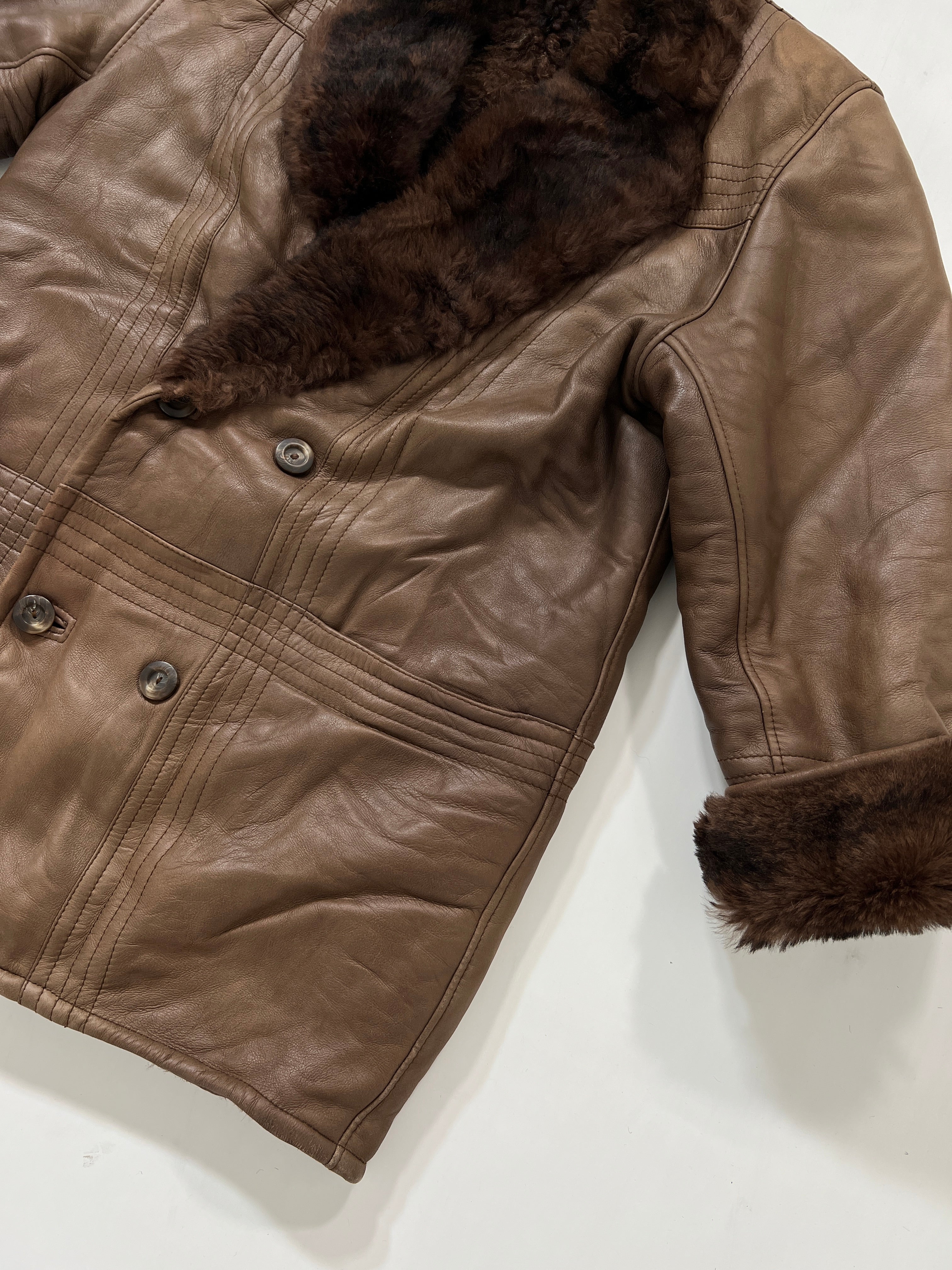 Montone vintage Shearling pelliccia tg L