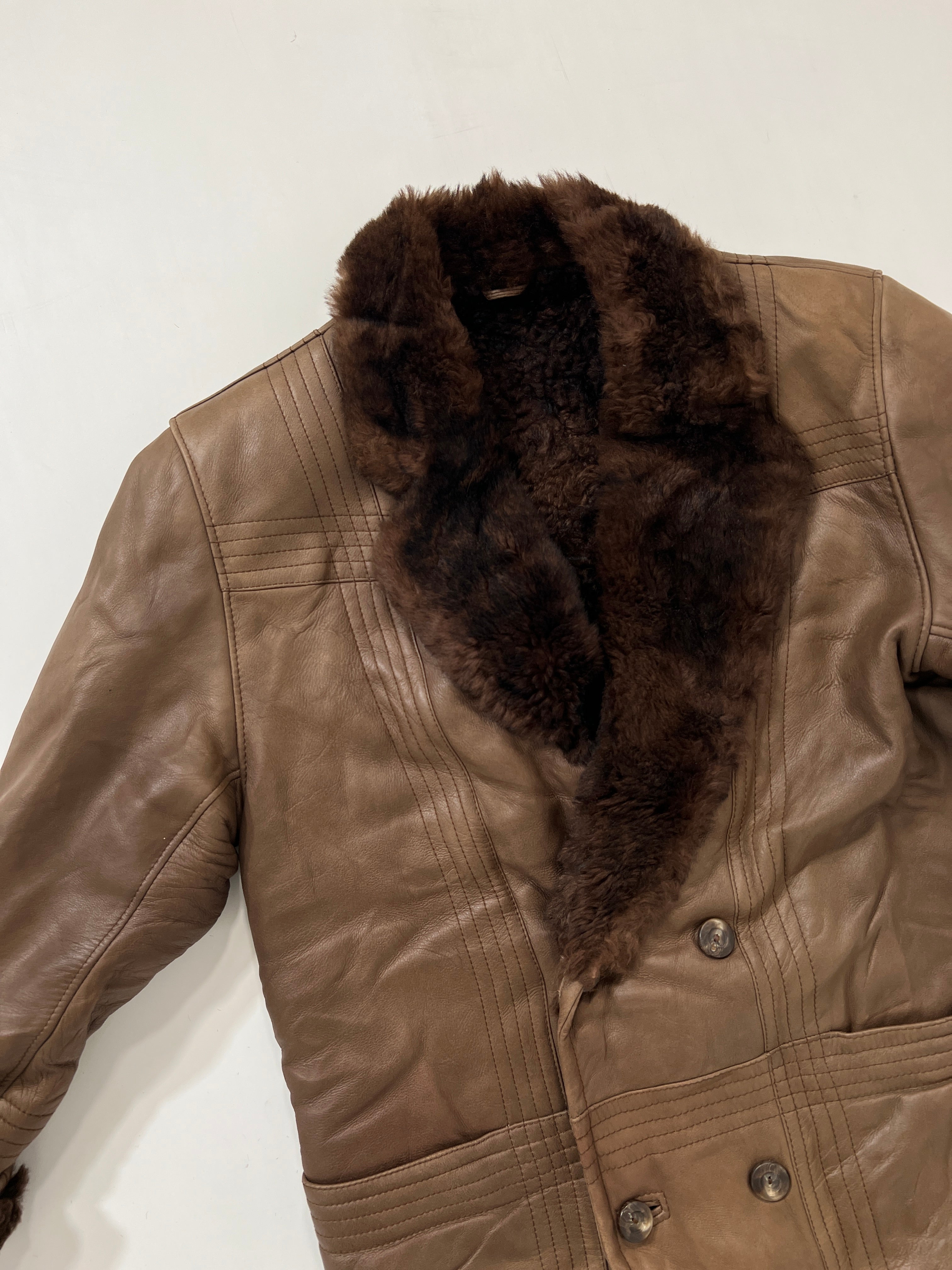 Montone vintage Shearling pelliccia tg L