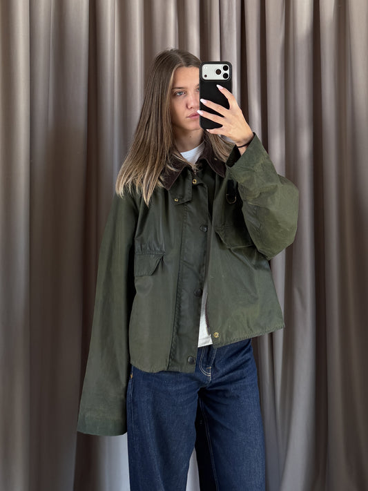 Giacca vintage Barbour Spey verde tg XL