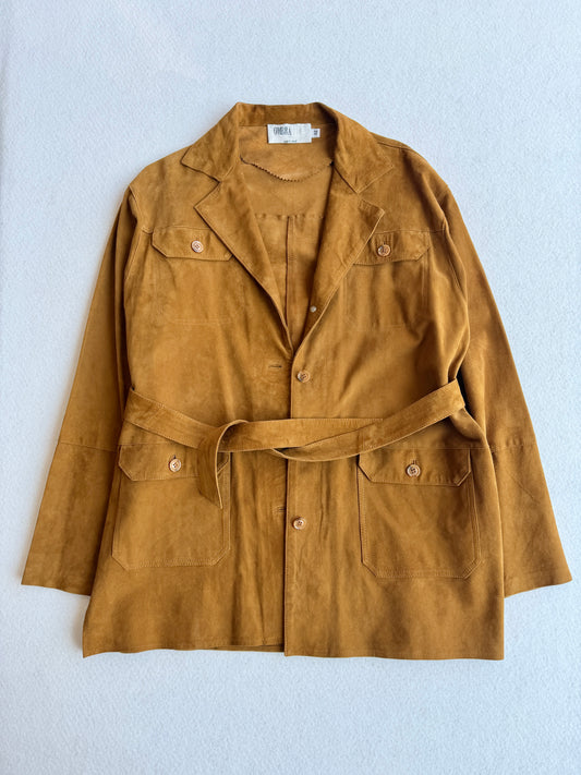 Giacca vintage Suede con cintura tg 42