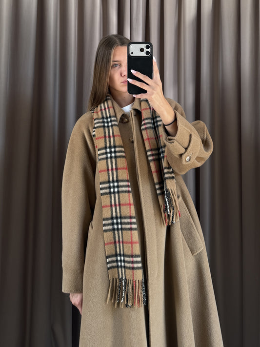 Sciarpa vintage Burberry lana/cashmere fantasia tartan