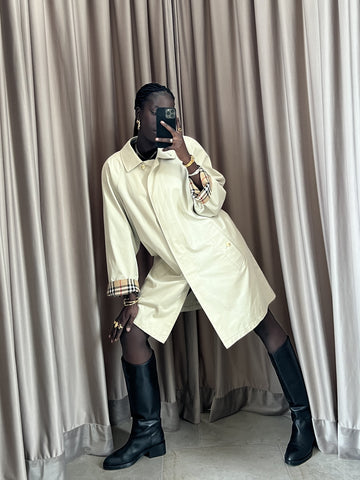 Trench vintage Burberry tartan tg S/M