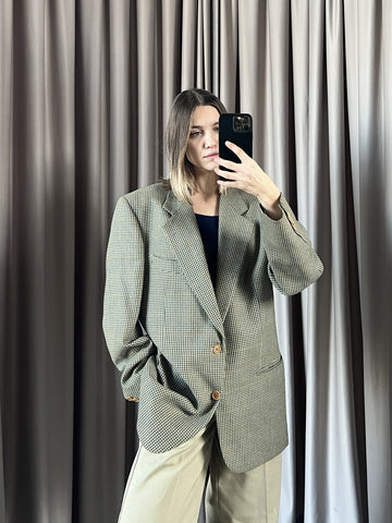 Blazer vintage Valentino lana pied de poule tg L