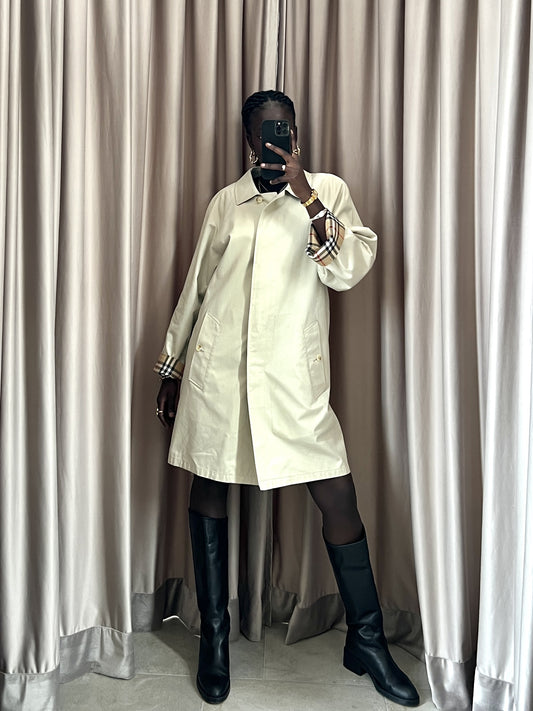 Trench vintage Burberry tartan tg S/M