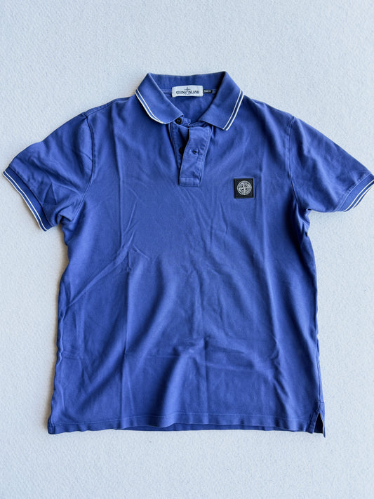 Polo vintage Stone Island blu tg L slim
