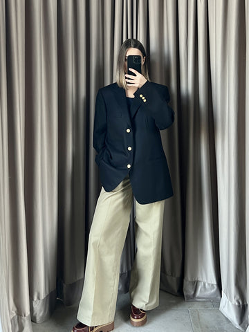 Blazer vintage Burberry lana blu tg 48