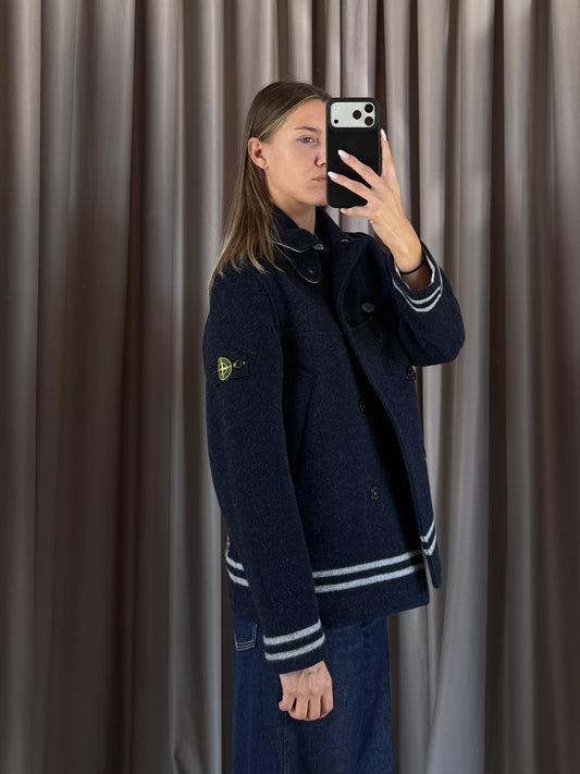 Cappotto vintage Stone Island junior blu lana tg 12/156 / XS