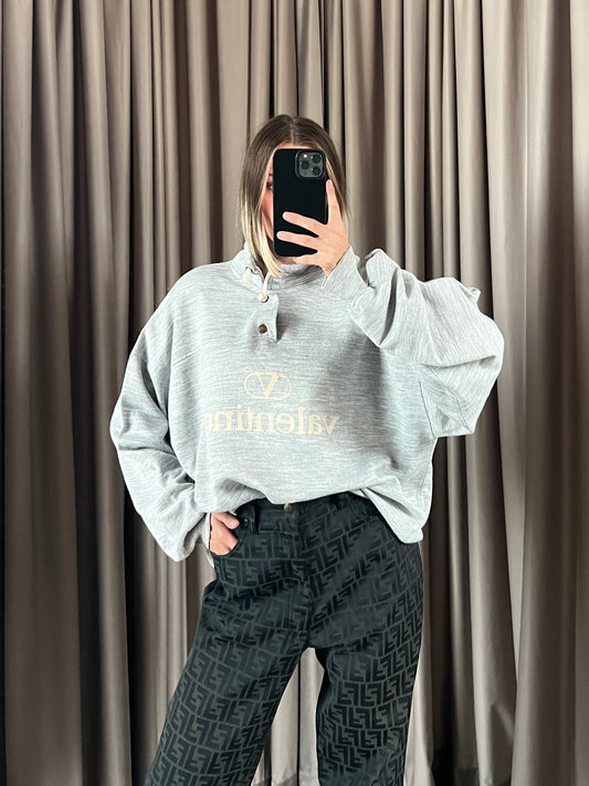 Felpa vintage Valentino cotone grigio tg M/L