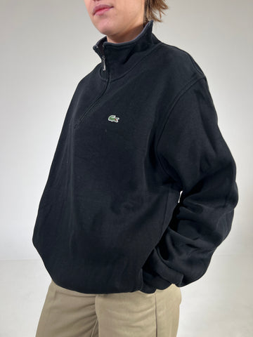 Maglia vintage Lacoste nero 1/4 zip tg XL