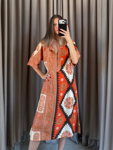 Vestito vintage Max Mara caftano 100% seta tg 42
