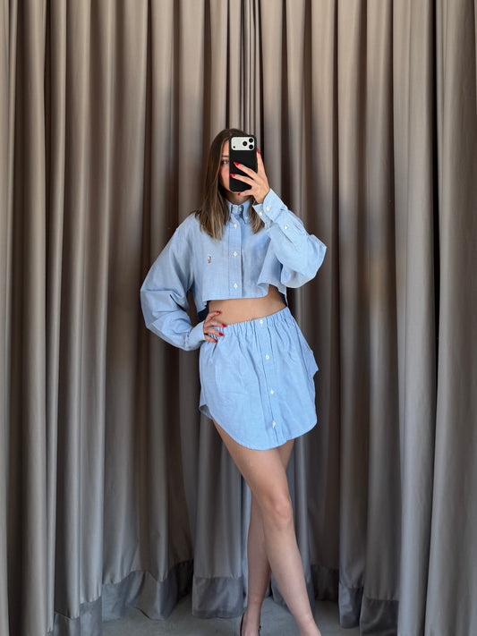 Coordinato vintage Ralph Lauren celeste tg U