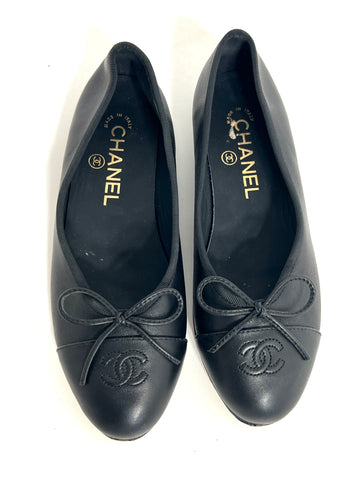 Scarpe vintage Chanel ballerine nero tg 36