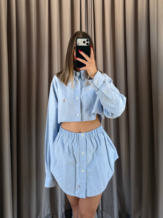 Coordinato vintage Ralph Lauren celeste tg U
