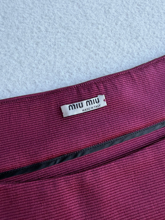 T-shirt vintage Miu Miu seta/poli bordeaux tg 42