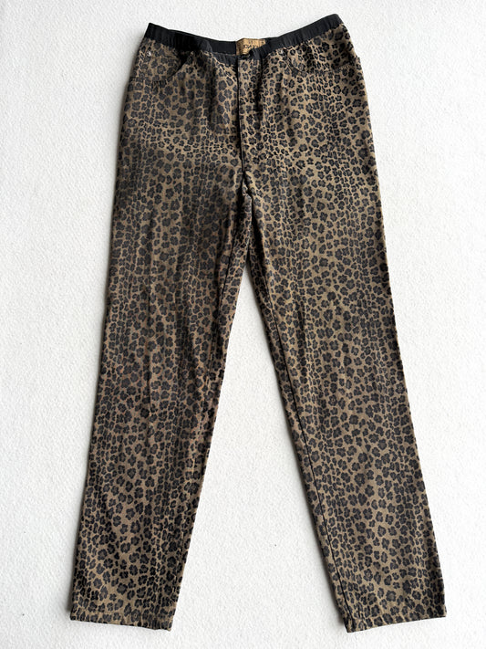 Pantaloni vintage Fendi leopardo tg M