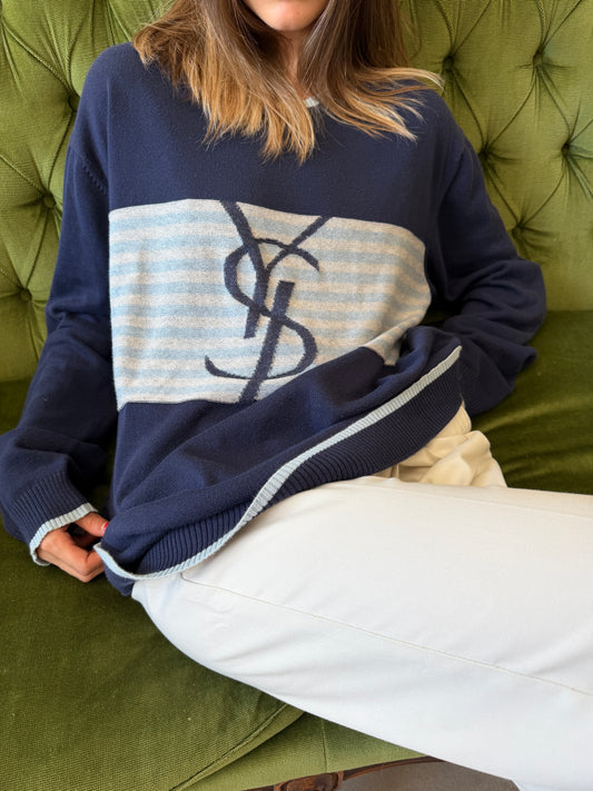 Maglia vintage Yves Saint Laurent logo tg L